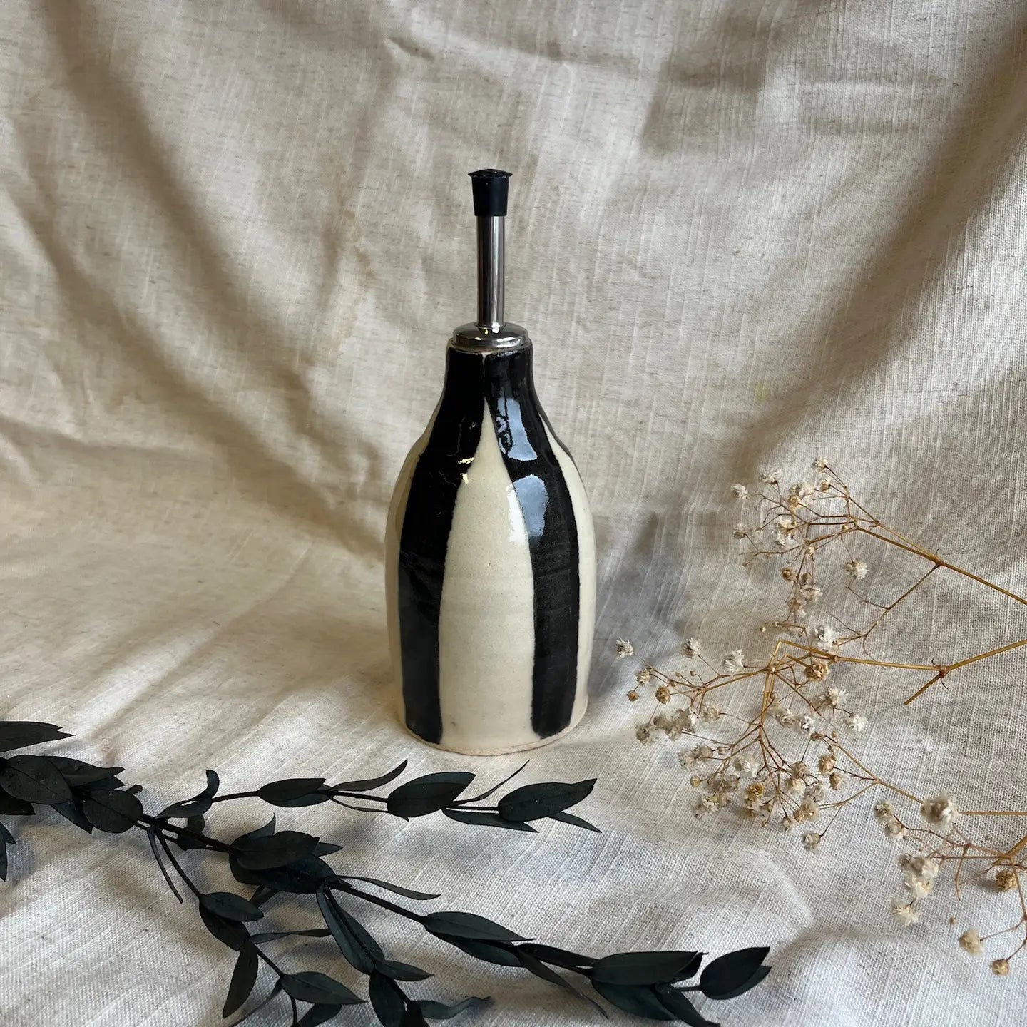 Stripe Ceramic Oil Bottle
