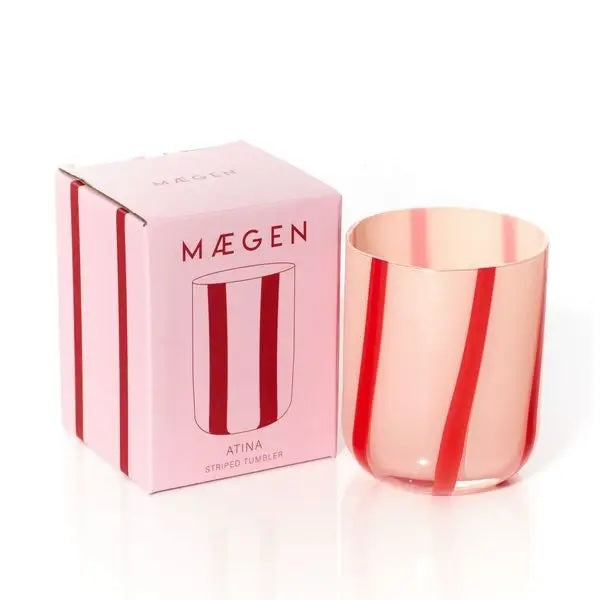 Atina Glassware - Pink & Red
