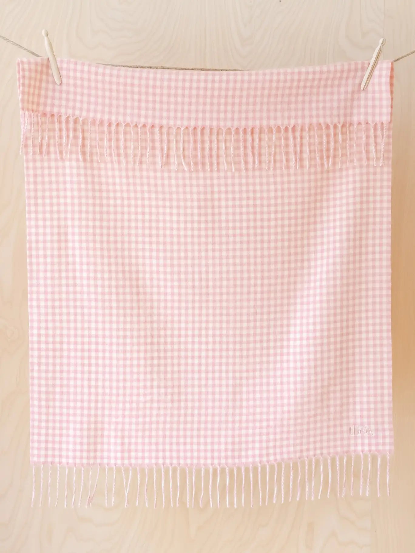 Lambswool Baby Blanket | Pink Gingham
