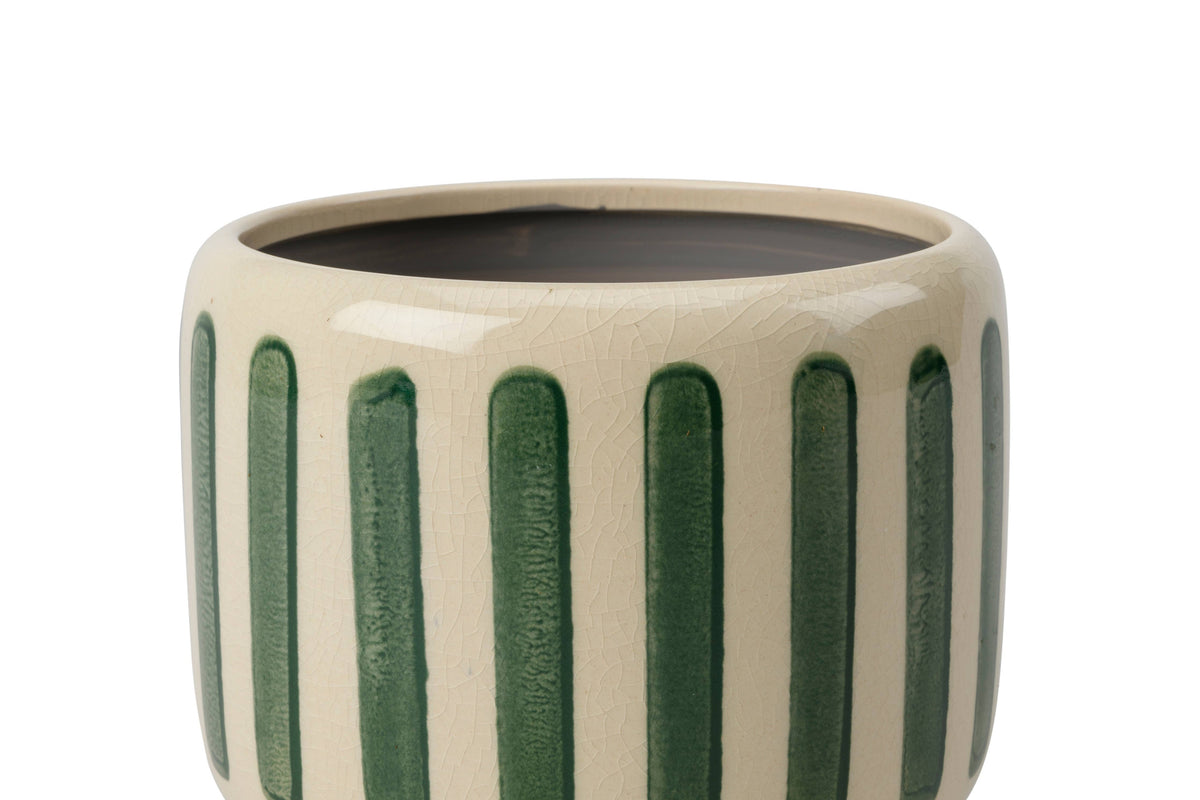 NEW Collectors Indoor Pot 18cm Green Stripe