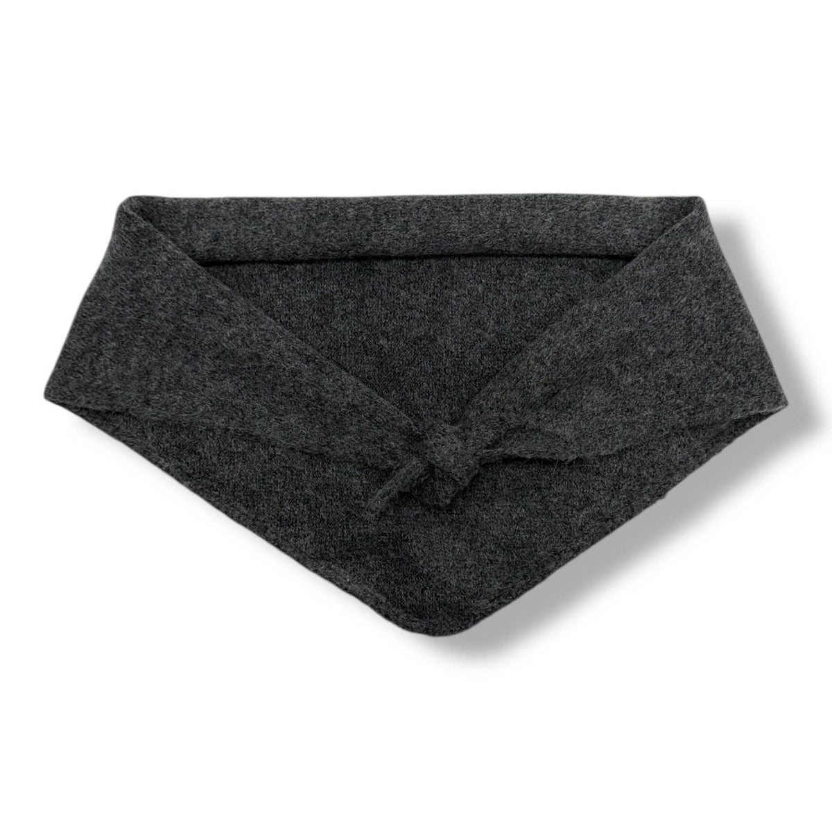 Triangle knitted wool scarf : Brown