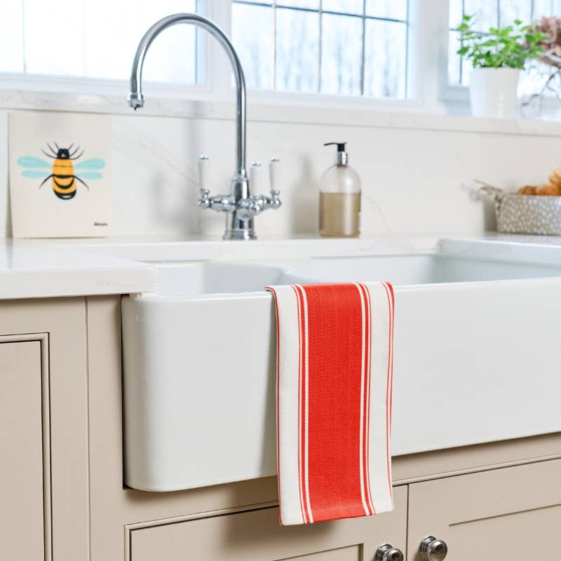 Love Colour Striped Tea Towel - Scarlet