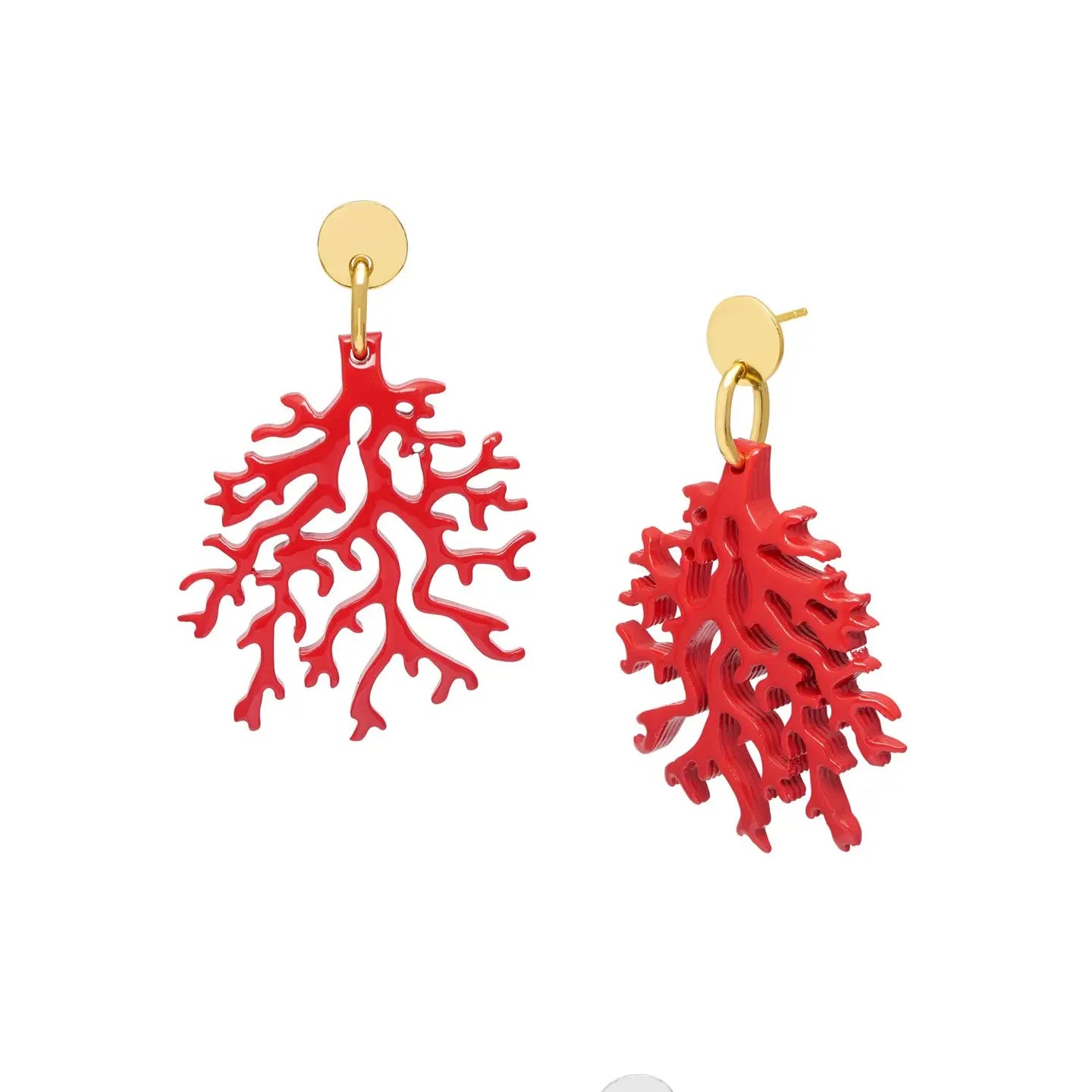 Gold Pink Coral Beach Holiday Jewellery Earrings For Women