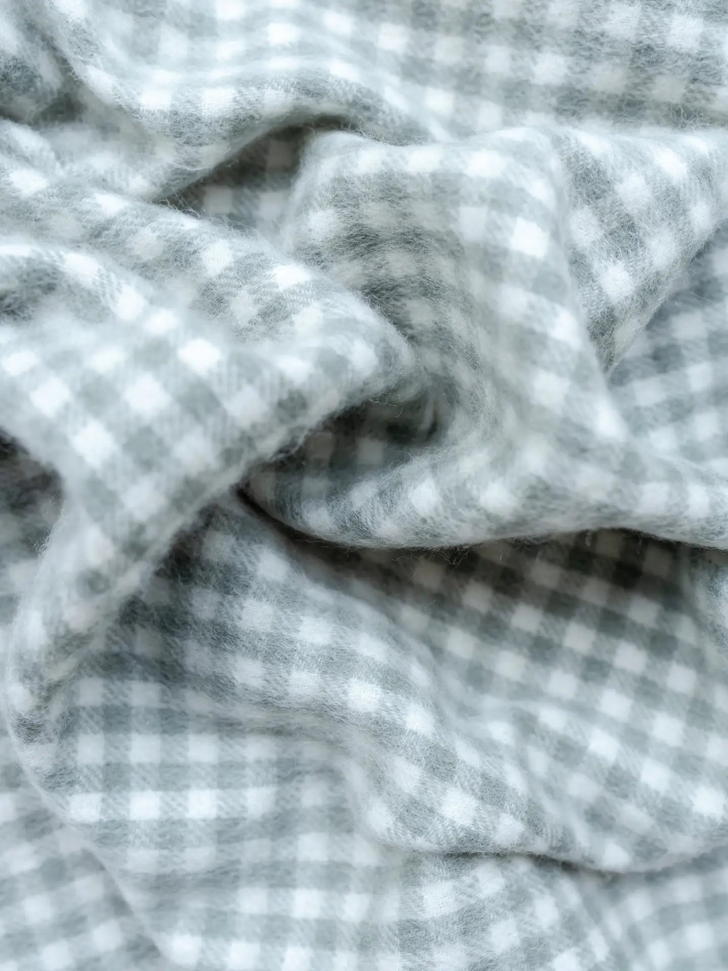 Lambswool Baby Blanket | Sage Gingham