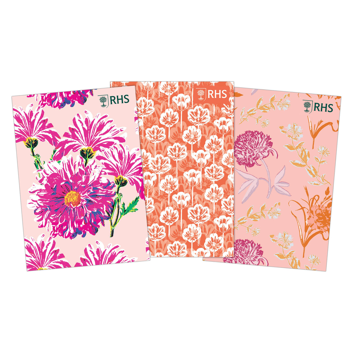 RHS A5 Sketchbooks, Pack of 3, Bold Florals, For Drawing