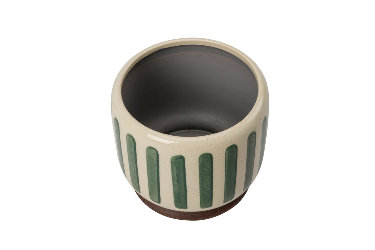 NEW Collectors Indoor Pot 18cm Green Stripe