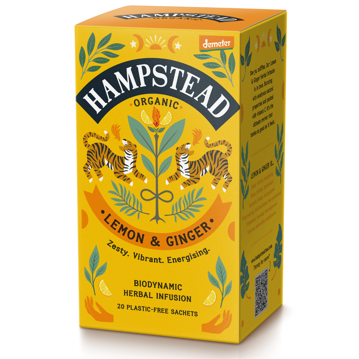 Hampstead Tea Organic Lemon & Ginger Tea - 20 Tea Bags