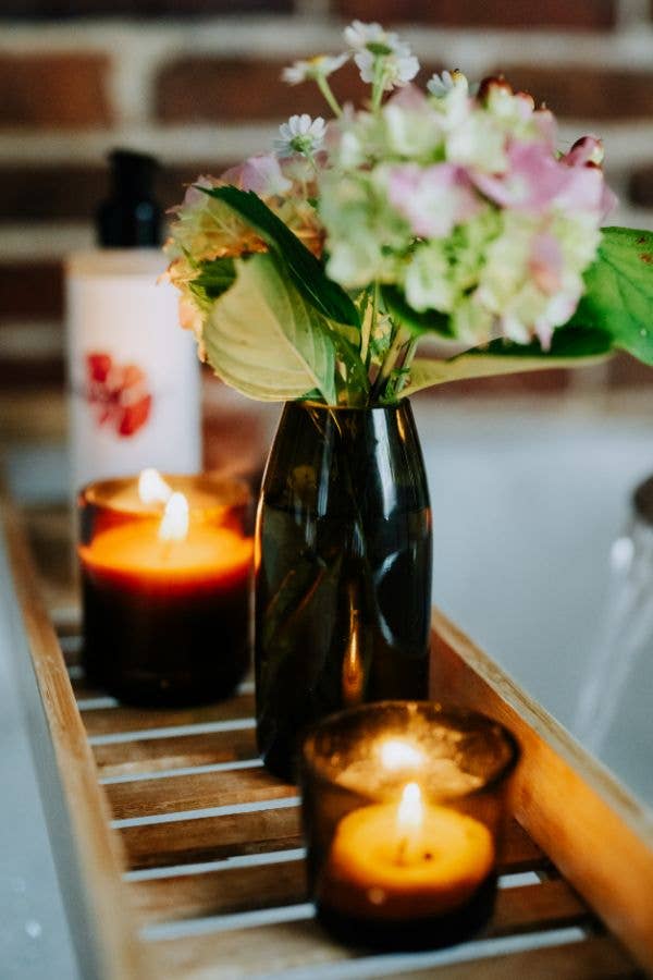 Recycled Olive Green Glass Bud Vase Wedding Table Vessel