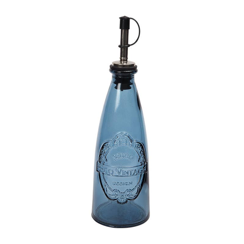 Sintra Recycled Glass Oil Drizzler - Ink Blue