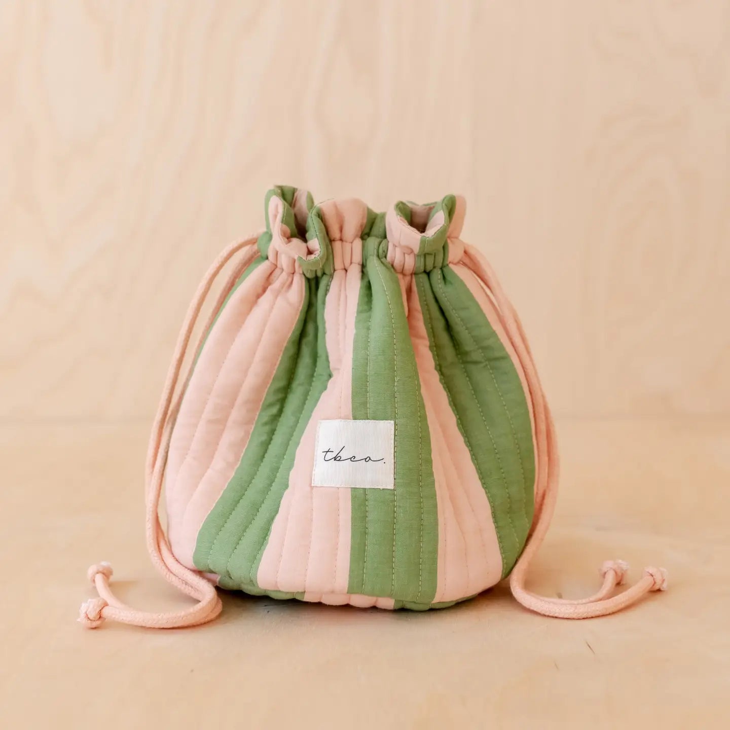 Cotton Wash Bag | Green Stripe