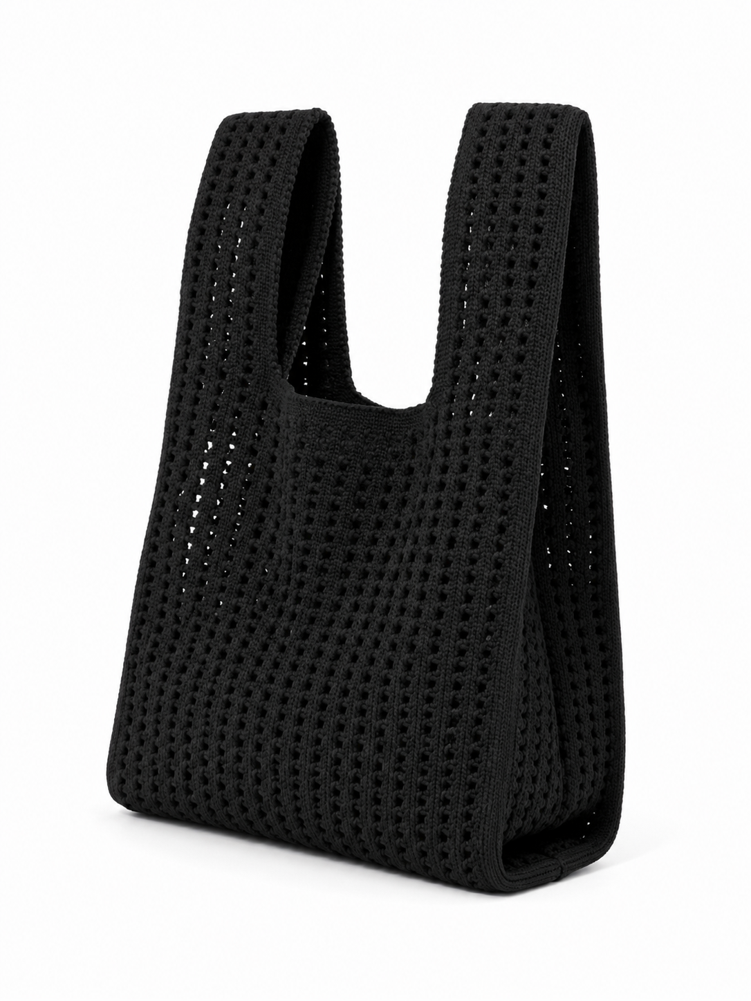 Open Weave Essentials - Knitted Bag: Blue / Medium