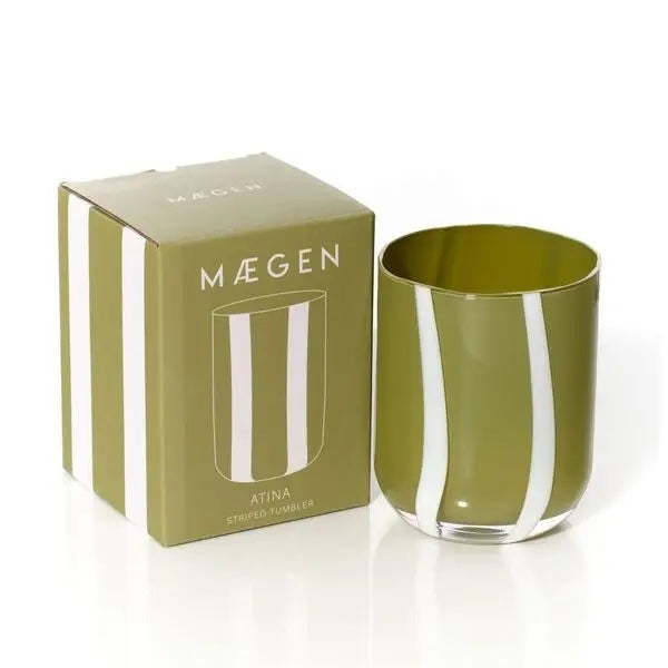 Glassware - Olive & White