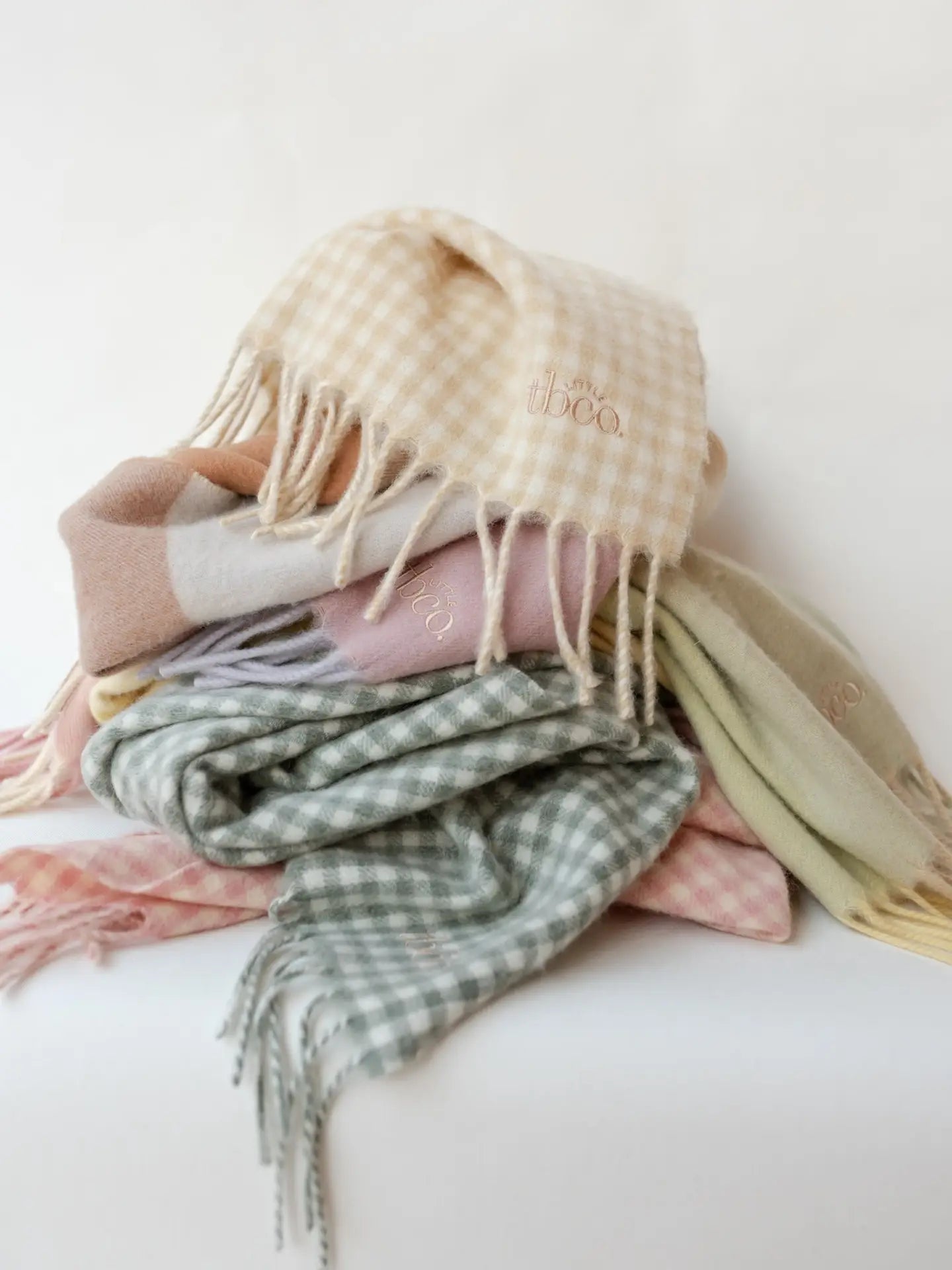 Lambswool Baby Blanket | Sage Gingham