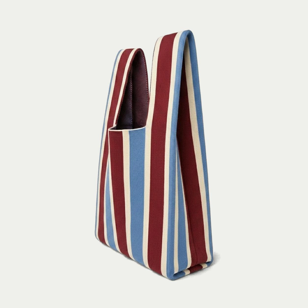 Campus Club Collection - Knitted bag: Blue and brown / Medium