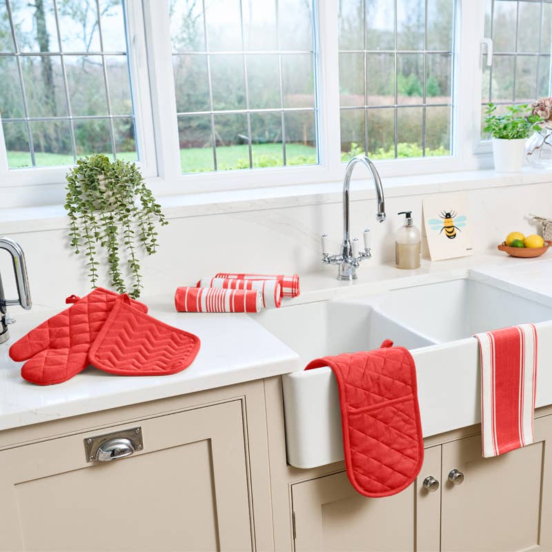 Love Colour Striped Tea Towel - Scarlet