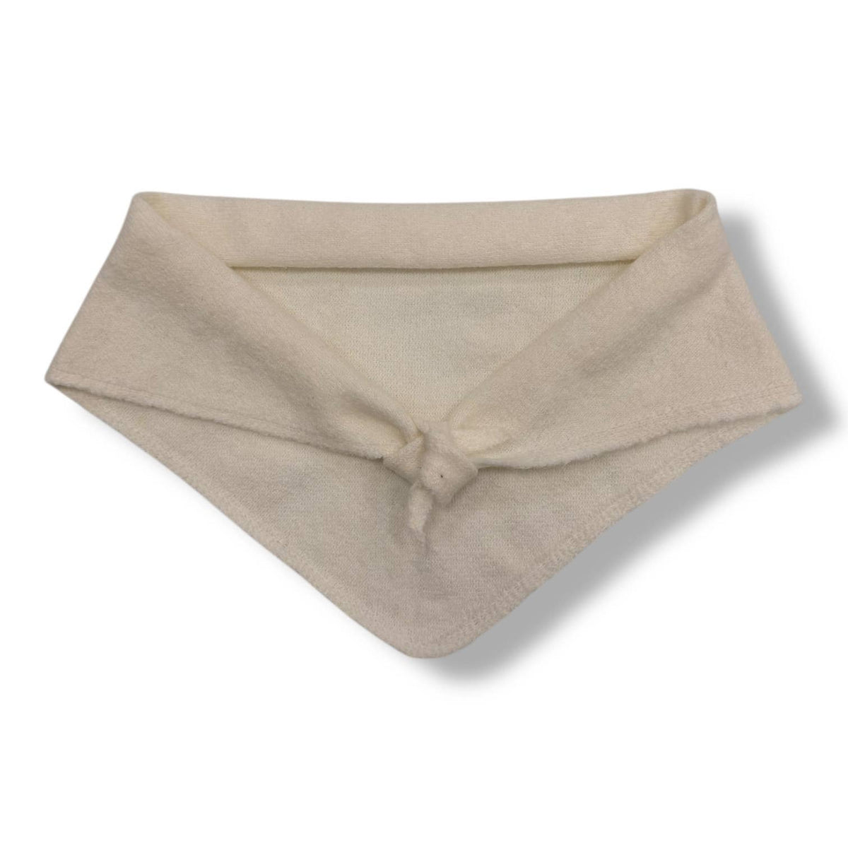 Triangle knitted wool scarf : Brown