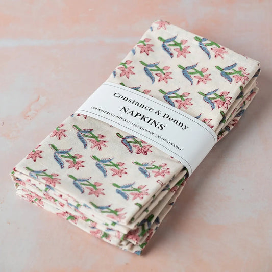 Botanical Table Meadow Set of 4 Cotton Napkins