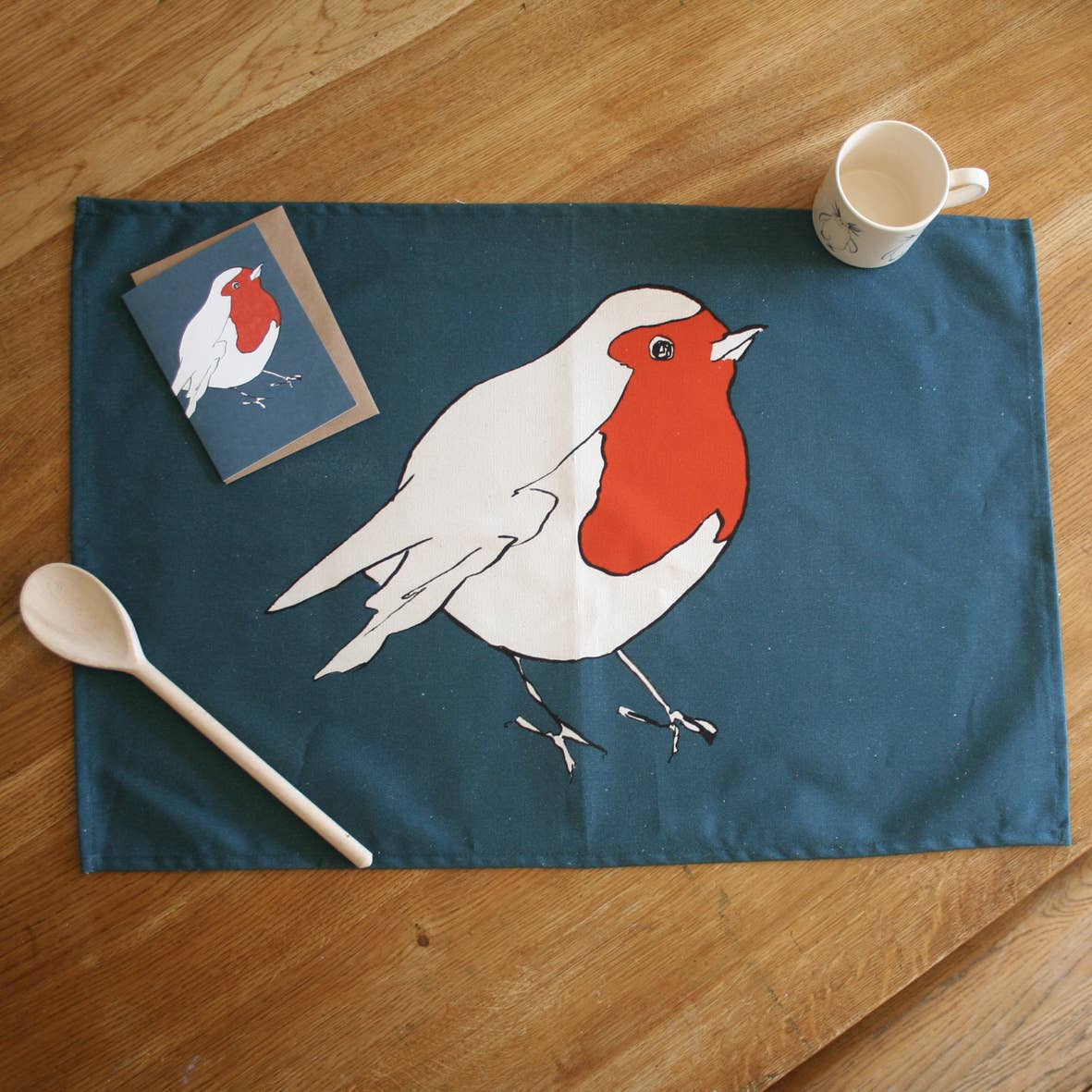 Robin Blue Tea Towel