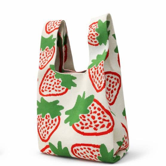 Berry Sweet - Knitted Bag: Cream / Medium