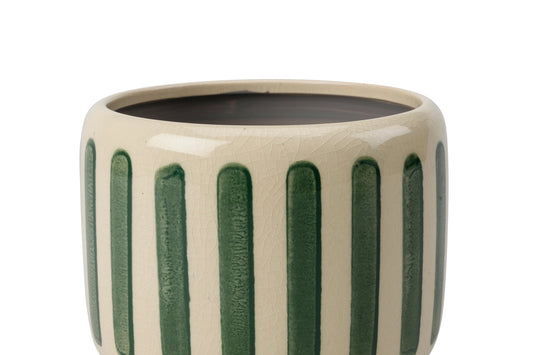 Indoor Pot 16cm Green Stripe