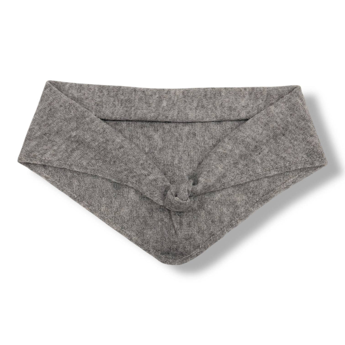 Triangle knitted wool scarf : Light Grey