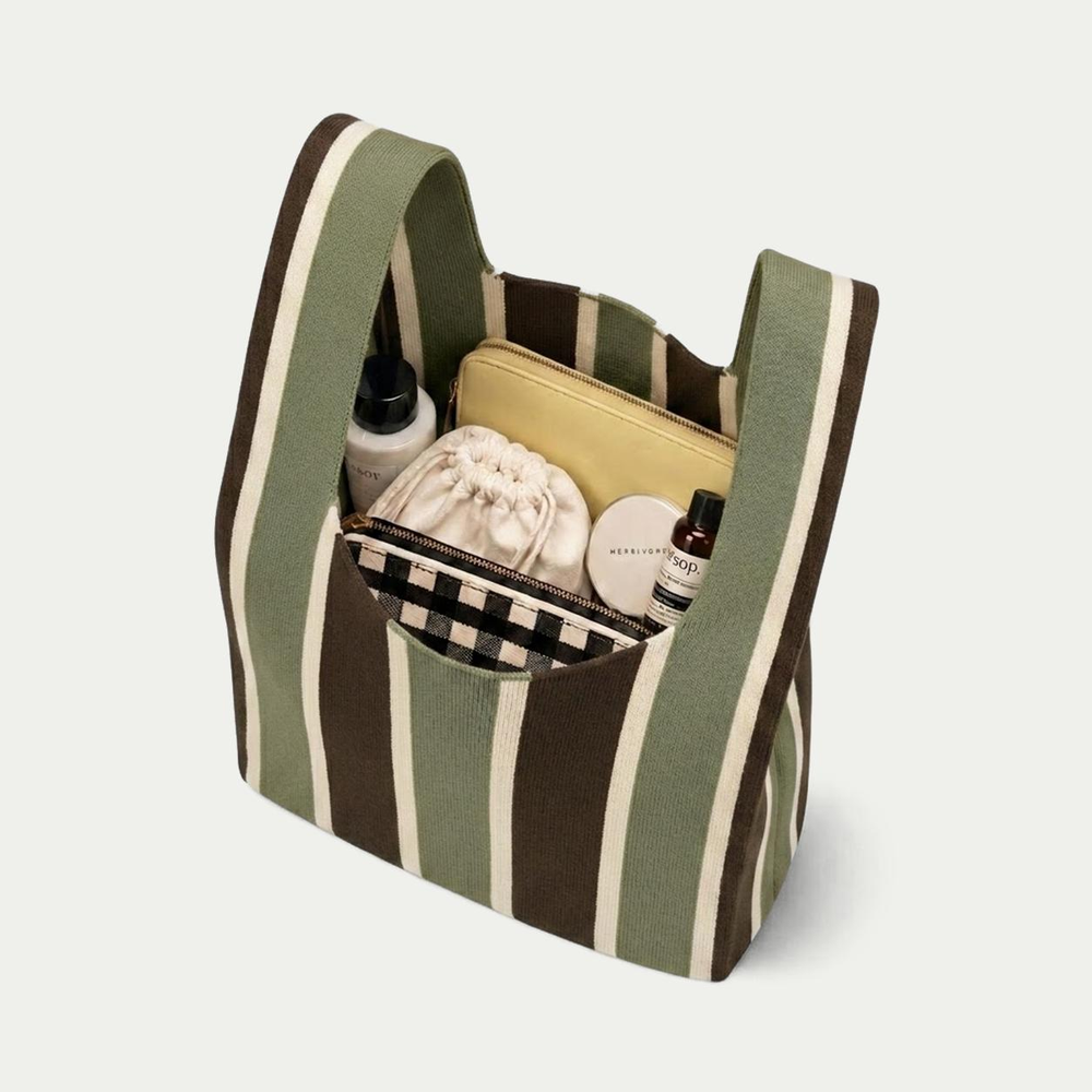 Campus Club Collection - Knitted bag: Blue and brown / Medium