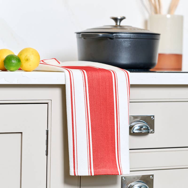 Love Colour Striped Tea Towel - Scarlet