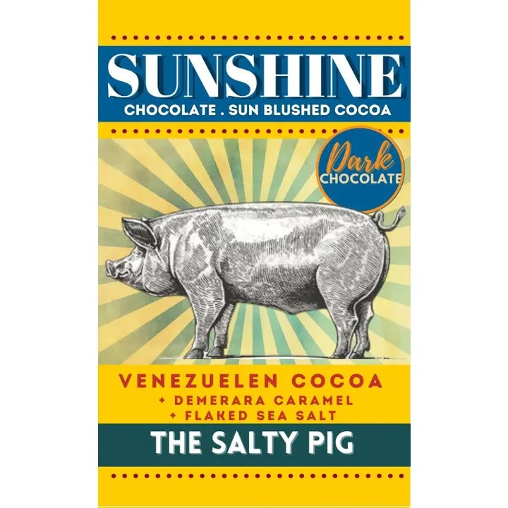 Sunshine Chocolate Salty Pig Dark Chocolate Melt Bar