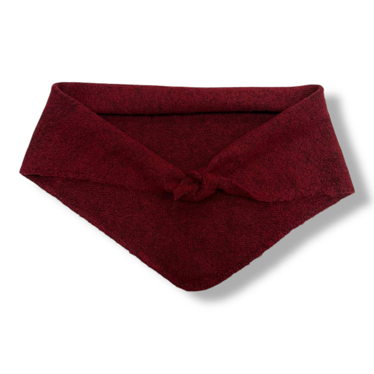 Triangle knitted wool scarf : Brown