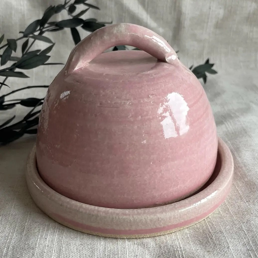 Candy Floss Pink Handmade Ceramic Butter Dish