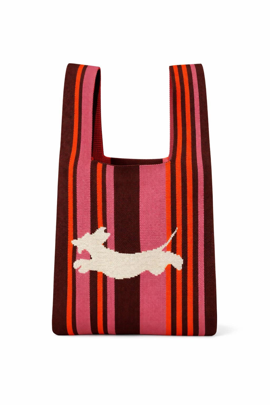 Sausage & Stripes - Knitted Bag: One sausage