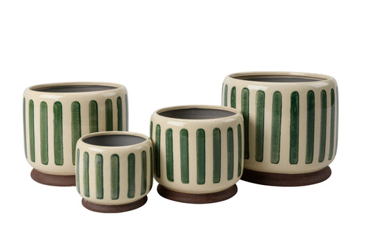 NEW Collectors Indoor Pot 18cm Green Stripe