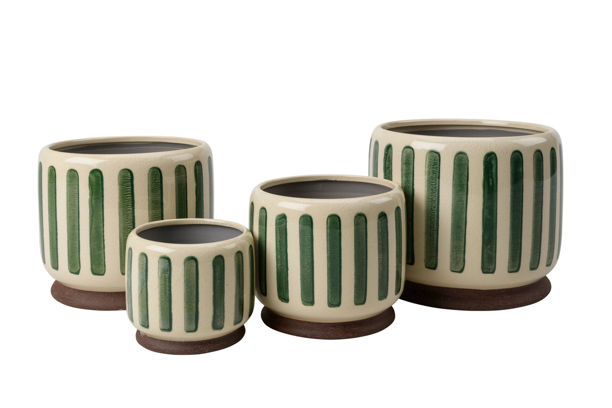 NEW Collectors Indoor Pot 13cm Green Stripe