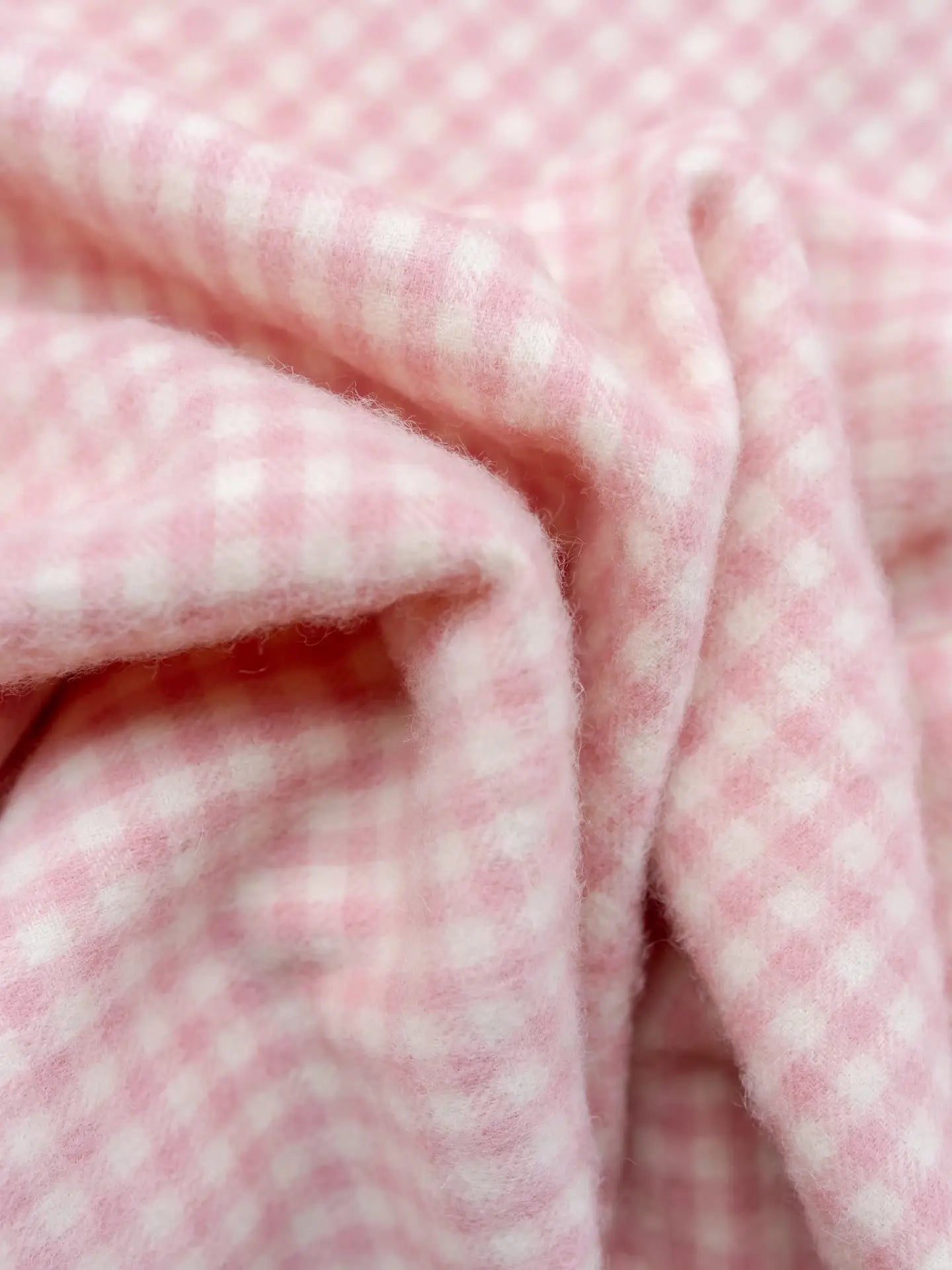Lambswool Baby Blanket | Pink Gingham
