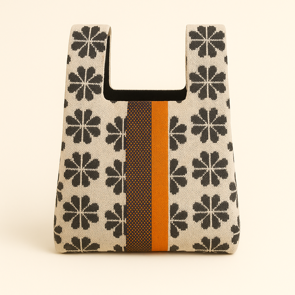 Heritage Bloom - Knitted bag: Beige / Medium