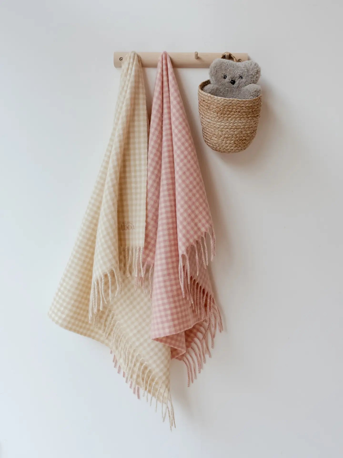 Lambswool Baby Blanket | Pink Gingham