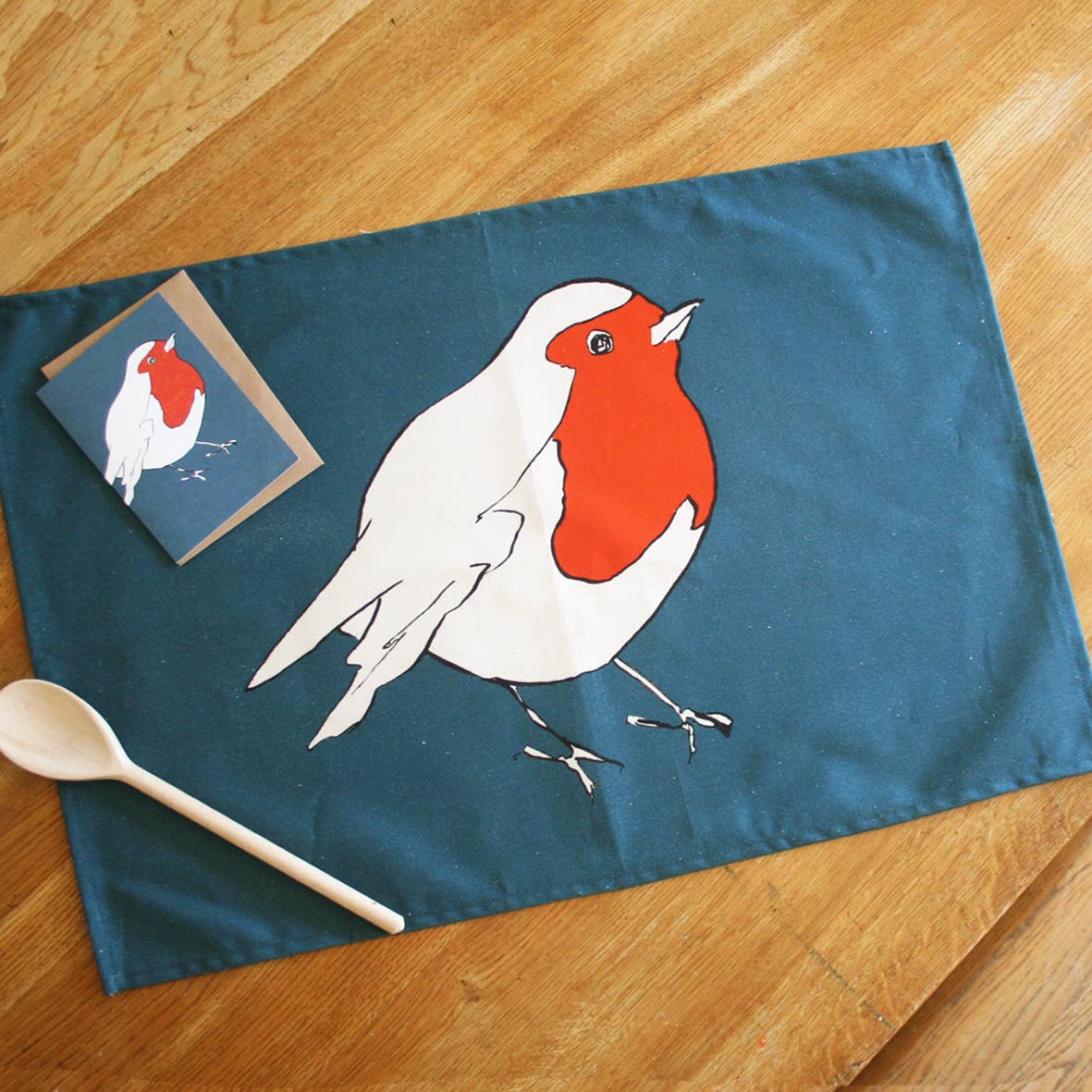 Robin Blue Tea Towel
