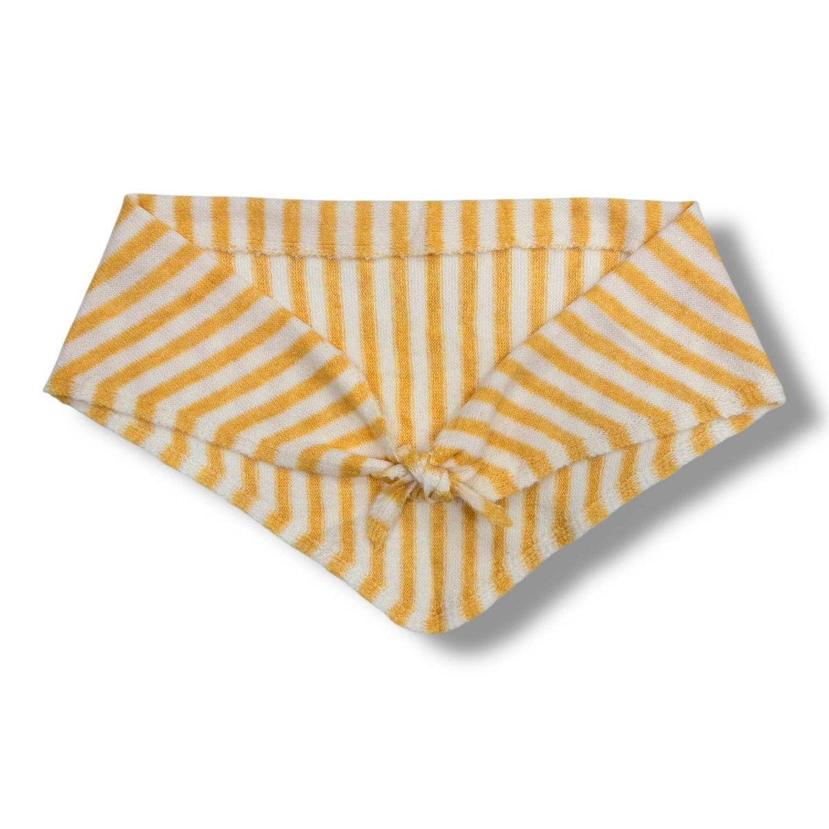 Striped triangle knitted wool scarf: Hot Pink
