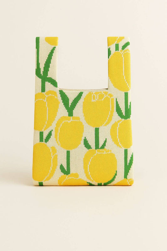 Tulip Daydream -Knitted Bag: Yellow / Medium