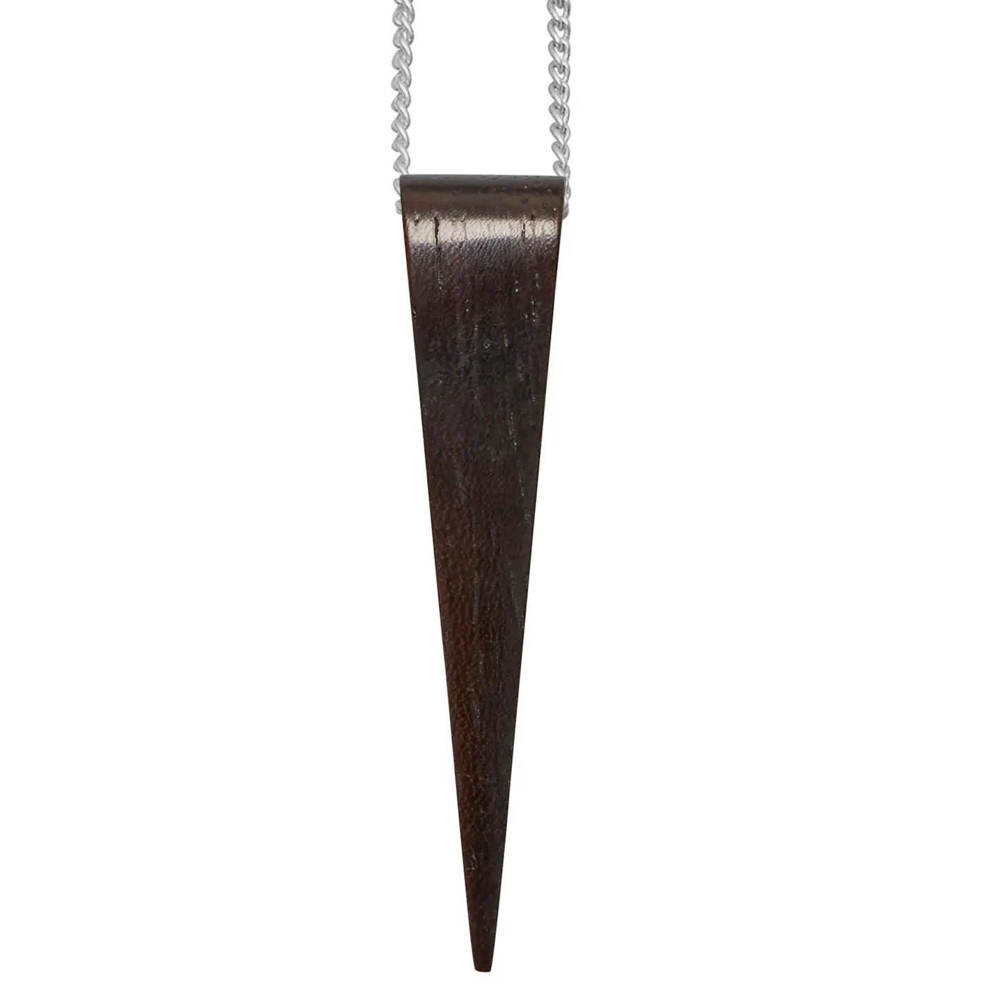 Black Wood Spike Pendant - Silver