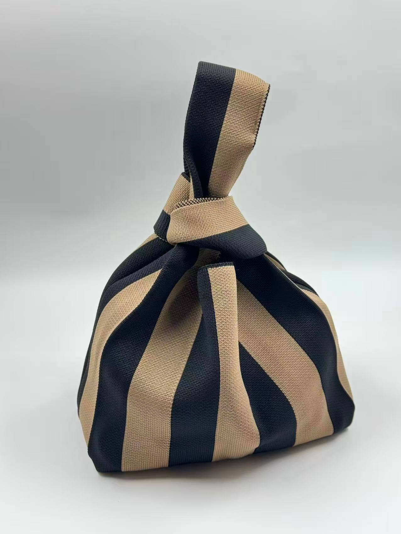 Classic Stripe Knitted Reusable Market Bag-Tote Bag-gift: Blue / Medium