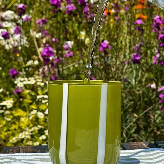 Glassware - Olive & White