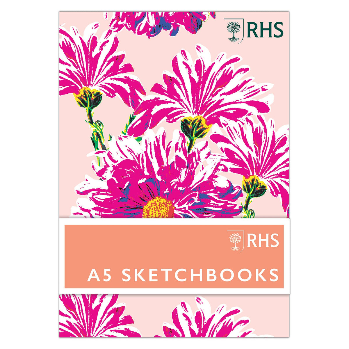 RHS A5 Sketchbooks, Pack of 3, Bold Florals, For Drawing