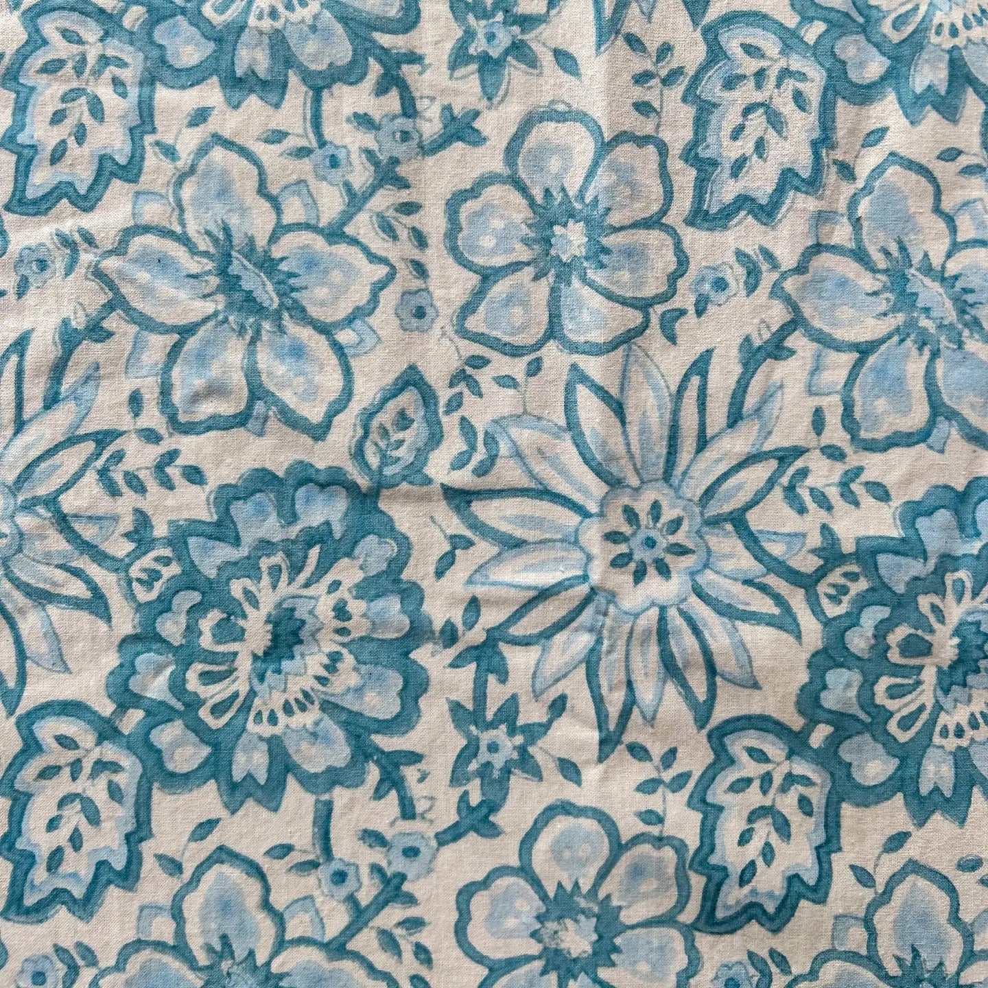 Meadow Baby Blue Hand Block Printed Tablecloth