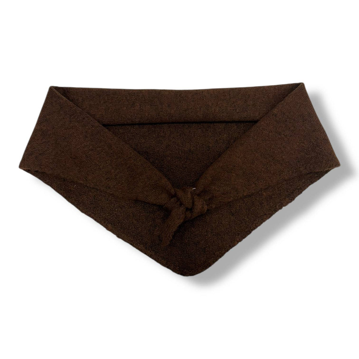 Triangle knitted wool scarf : Brown