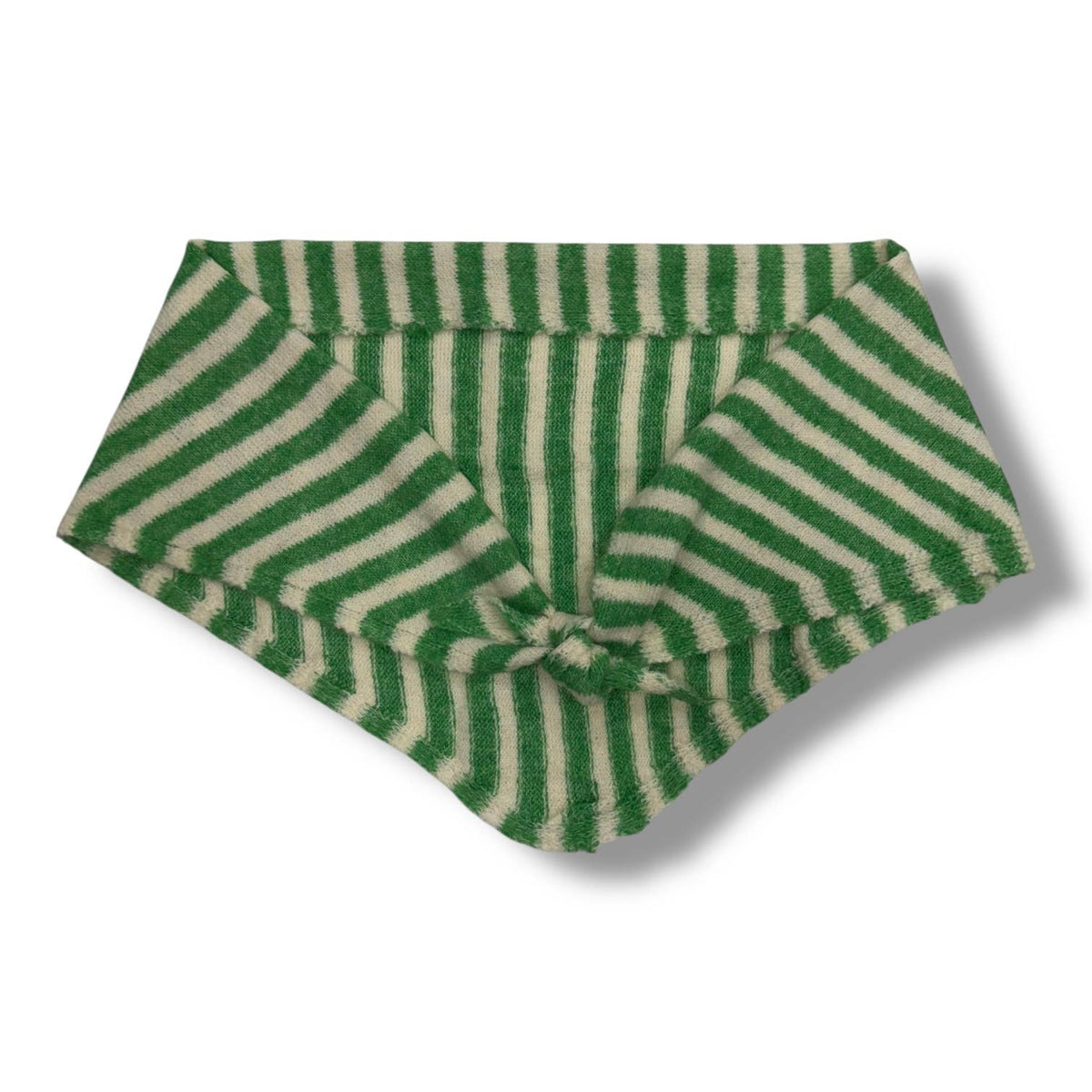 Striped triangle knitted wool scarf: Red