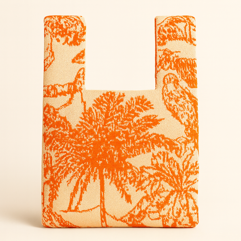 Palm Postcard – Knitted Bag: Black / Small