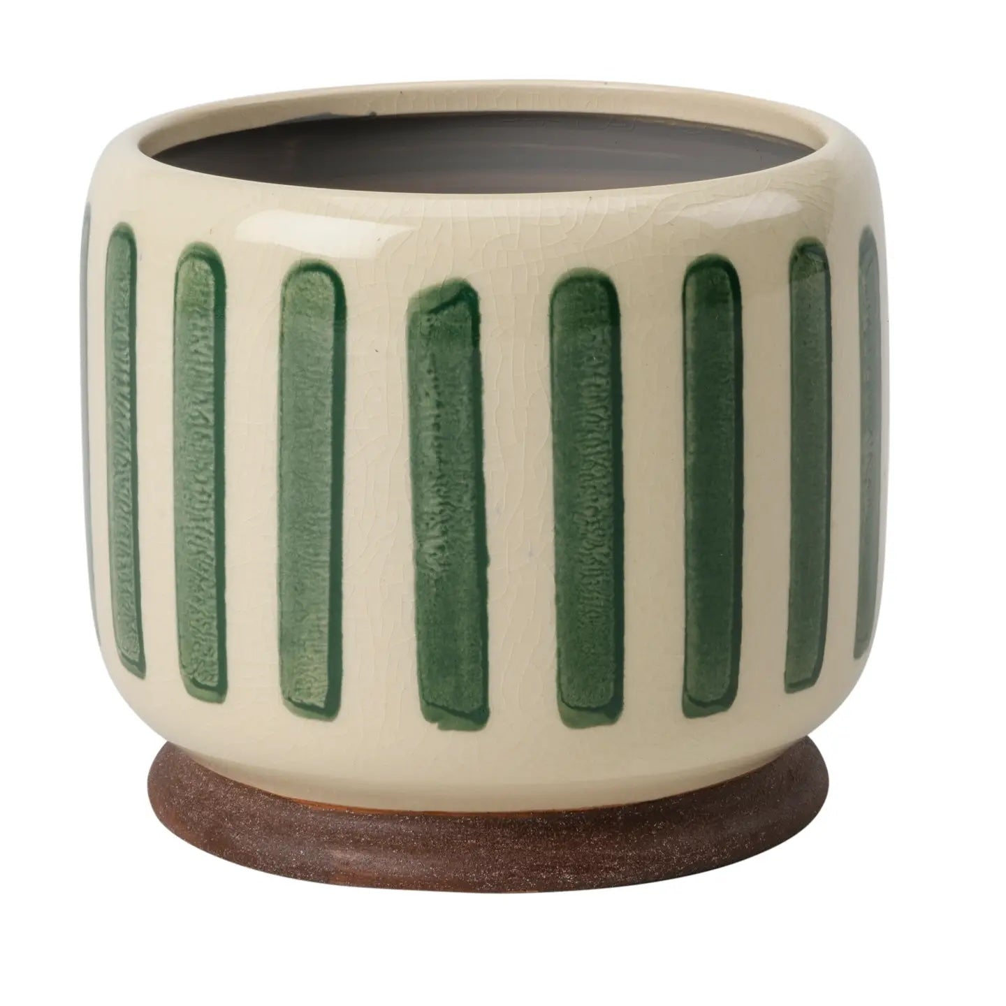 Indoor Pot 16cm Green Stripe