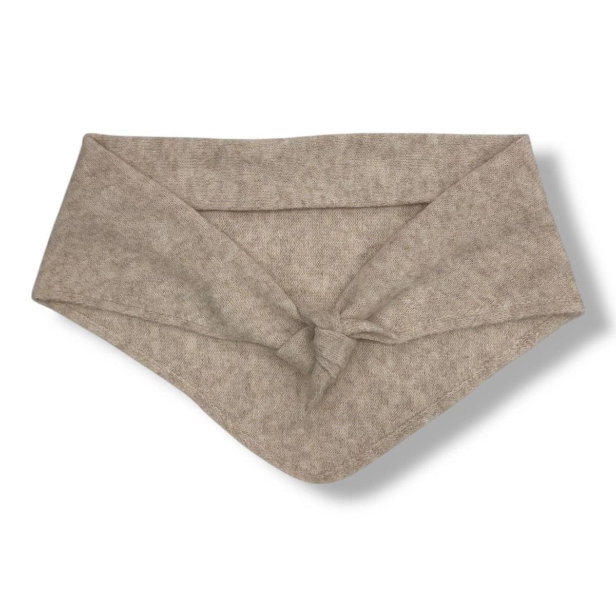 Triangle knitted wool scarf : Brown