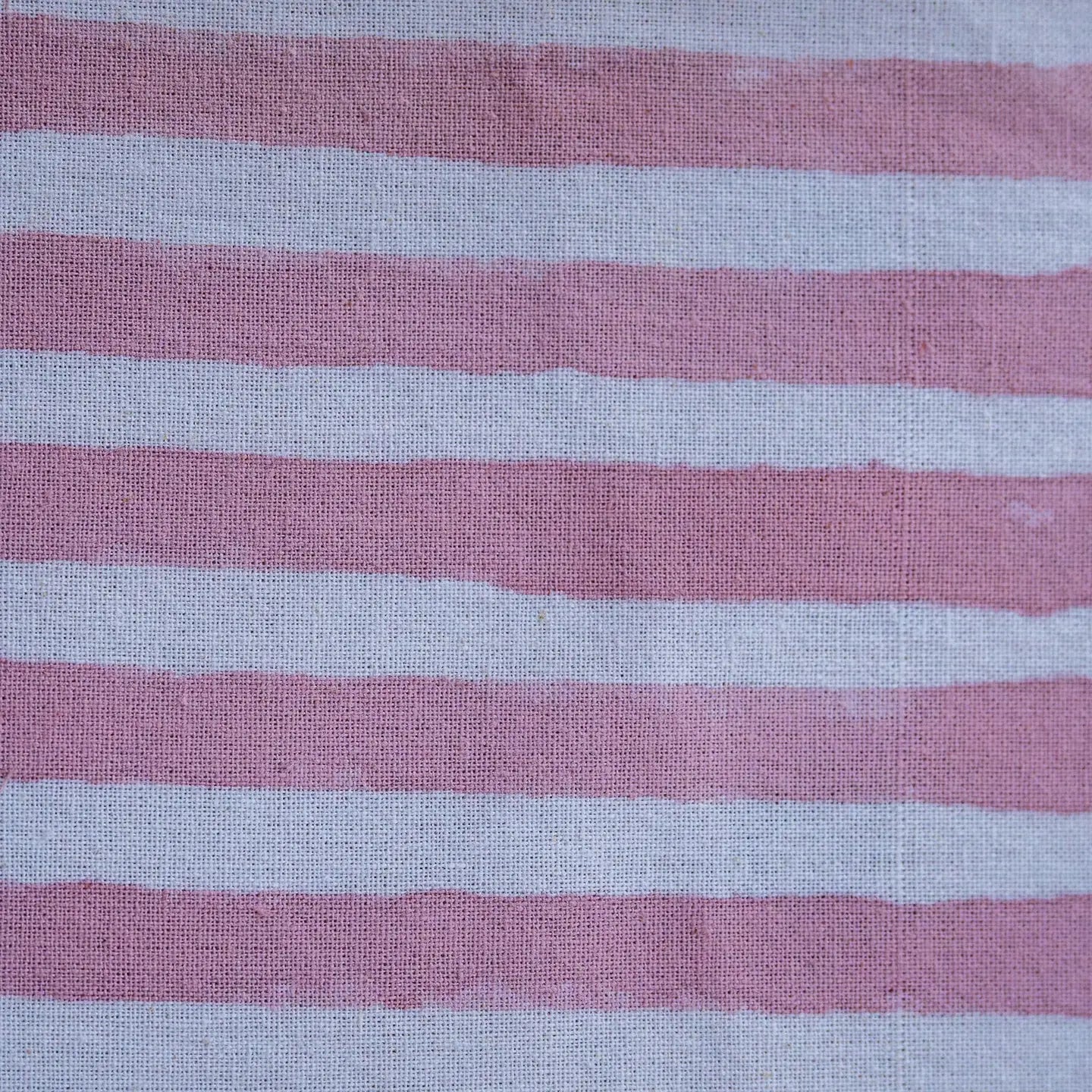 Ruffle Stripe Blush Hand Block Printed Tablecloth